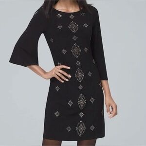 White House Black Market Dress Size Small Elegant Dress with Geometric Patterns